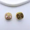 Banhado a Ouro Conservador de Cor Zircônia Incrustada Cubo de Açúcar Espaçadores Multi-Furo DIY Pulseira Colar Acessórios de Joias Materiais