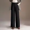 Pantalones Holgados, Adelgazantes, Sencillos, Caídos, Con Terciopelo Adentro, Pierna Ancha para Mujer, Novedades Otoño/Invierno 2026, Cintura Alta, Pierna Recta, Pantalones Casuales, Pantalones Largos