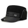 Sombrero para hombres de mediana edad y ancianos, sombrero de invierno tipo gorra plana para papá, sombrero de algodón cálido y grueso a prueba de frío para exteriores, abuelo, hombre mayor