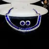 Pendientes y Conjunto de Collar de Piedras Preciosas Esmeralda Brillantes con Diamantes, Cadena de Clavícula de Lujo Ligero de Nicho, Conjunto de Joyería Estilo Palacio para Mujeres