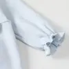 Mameluco de Verano para Recién Nacido Azul Claro Bordado con Lazo Dulce y Cuello de Muñeca, Mameluco de Manga Larga para Salidas de Bebé