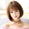 Moda bobo bobo estilo japonés coreano cabello corto liso para mujer flequillo prolijo peluca natural esponjosa cobertura completa de la cabeza seda de alta temperatura