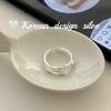 Versión Coreana Diseño de Estilo Nicho Joyería de Plata Plata Pura 925 Anillo Trenzado Cepillado de Doble Capa Estilo Minimalista