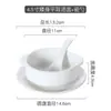 Cuenco de sopa blanco puro de estilo occidental simple y creativo con dos asas, taza de sopa, cuenco para sopa, vajilla de cerámica para hornear, cuenco para avena de desayuno, cuenco para postre