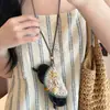 Bolsa de Llaves Larga de Cuero con Colgante para Llavero Collar con Marca de Cuero Llavero para Gafas Accesorios de Moda