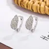 Pendiente de Botón para Oreja con Hoja Pequeña Nuevo Exquisito Transfronterizo Diseño de Nicho para Mujer Elegante Super Brillante Moda Pendientes Simples
