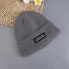 Nuevo Estilo Tejido para Mujer Etiqueta de Letra Otoño e Invierno Cálido Sombrero de Lana Rizos Envolventes Protección para las Orejas Sombrero para el Frío Gorro Jersey Moderno