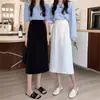 Moda Otoño 2026 Elegante Falda de Línea A de Moda para Mujer, de Cintura Alta, Adelgazante, con Abertura, de Largo Medio, Falda Exterior, Moderna