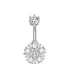 Em estoque Simples Floco de Neve Zircônia Piercing de Umbigo Unha de Umbigo Flor Umbigo Amor Aço Inoxidável Piercing Anel de Umbigo