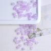 Pulsera de cuentas de vidrio para hacer tú mismo, cuentas sueltas de burbujas de doble color a juego, cuentas redondas, cuentas de vidrio rosa chapadas en oro esmerilado, material de borla de estilo antiguo
