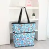 Bolsa de Almacenamiento Plegable Ecológica con Cremallera para Supermercado, Gran Capacidad, Tela Oxford Gruesa y Duradera, Bolsa de Mano para Compras Doméstica