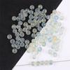 50 cuentas sueltas de vidrio transparente esmerilado en polvo dorado de dos piezas, hechas a mano, para collares, pulseras y pendientes, accesorios de fábrica.