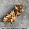 Cubo de flores de simulación dorada para Nochevieja, material decorativo de floricultura, simulación de eucalipto, hoja de ginkgo, orquídea mariposa