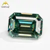 Pedras Moissanite Coloridas Irregulares em Estoque do Fabricante Corte Esmeralda Clareza Vvs Rosto de Anel Pingente de Anel 18K