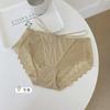 Roupas íntimas de renda pura sexy para mulheres, com costura de cetim sedoso, amarração nas costas, calcinha feminina com fundo de algodão, respirável e amiga da pele
