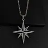 Diseño Personalizado Geométrico Europeo y Americano Colgante de Estrella de Ocho Puntas Llavero Conjunto Colgante Versátil para Ropa Accesorios