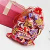 Suprimentos para Casamento, Personagem de Bênção Sem Acabamento Dourado, Sacolas Criativas de Gaze com Cordão para Doces, Itens Decorativos, Acessórios para Joias com Estampa Dourada