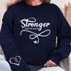 Moletons Impressos Mais Fortes Que a Tempestade Moletons Casuais Femininos Gola O Moletons de Outono Moda Top Xadrez