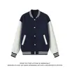 Chaqueta de béisbol con estampado de dragón y fénix, mangas de piel sintética y colores contrastantes, una chaqueta deportiva moderna y versátil para parejas, adecuada para primavera y otoño