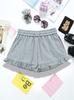 Sentido del diseño de pantalones de pierna ancha con oreja de madera 2025 nuevo pantalón deportivo casual de cintura elástica pantalones cortos con cordón gris 9448