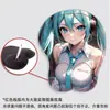 Alfombrilla de ratón 3D Estéreo Pecho Hatsune Miku Protector de muñeca de silicona Agujero de conejo Juego Dormitorio Estación de trabajo Almohadilla suave para la muñeca