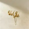 Juego de Cadenas Irregulares Dongdaemun Temperamento Aguja de Plata 925 Aretes Estilo Frío Sin Perforación Clip para Hueso de la Oreja para Mujer