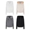 Chaqueta de punto con cremallera de estilo coreano, pura y deseable, ambiente perezoso, cálida y estiliza, abrigo corto popular entre los influencers