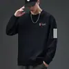 Envío RápidoSudadera Estampada de Cuello Redondo para Hombre, Nueva de Primavera/Otoño, Holgada de Manga Larga, Pulóver, Camiseta Básica Casual a la Moda, Moderna