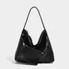 Bolsa de Mão Tecida Versátil Estilo Coreano para Mulheres, Bolsa de Ombro em Couro Macio, Bolsa Quadrada Pequena, Bolsa Transversal Casual Retro para Compras, Bolsa Mãe-Filha