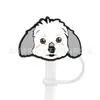 Nuevo protector de pajita de cachorro de dibujos animados tapa de pajita de 10 MM tapón de polvo de silicona decoración de pajita de fiesta de dibujos animados linda cruz