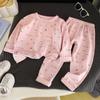 Conjunto de Ropa Interior para Niños de Otoño e Invierno Algodón Lycra para Bebé Ropa de Otoño y Pantalones Largos para Niños y Niñas Pijama para Usar Debajo Ropa para el Hogar Ropa para Niños