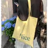 Bolso de Lona de un Solo Hombro Estilo Coreano Estilo Perezoso para Mujer, Bolso de Nailon con Letras de Gran Capacidad, Bolso Tote Casual para el Trabajo, Bolso de Lona de Moda