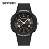 Sanda Transmisión en Vivo Moda Popular Versátil Reloj de Cuarzo para Estudiantes Hombres y Mujeres Digital Grande Simple Silencioso Hora de Viaje Reloj Impermeable