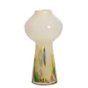 Design original alta qualidade pontos coloridos amarelo leite vidro antigo feito à mão vaso flor arranjo de flores ornamentos