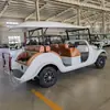 Coche Clásico Eléctrico de Paseo para 6-8 Asientos Vehículo de Paseo de Cuatro Ruedas Atracción Turística Autobús Lanzadera de Hotel Vehículo de Conexión para Paseo