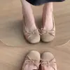 Zapatos de Mujer Estilo Retro Primer Encuentro con Tacón Oculto, Malla, Boca Baja, Moño, Suela Suave Transpirable Mary Jane para Viajar al Trabajo