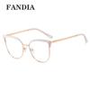 91226 nuevo transfronterizo gafas anti-luz azul miopía para mujer se puede equipar con montura metálica redonda de ojo de marea coreana para hombre