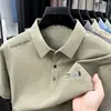 Camiseta de Manga Corta para Hombre para Papá, Casual de Negocios, Secado Rápido, Seda de Hielo, Transpirable, Delgada, Elegante, Versátil, Camiseta para Hombre, Mayoreo