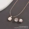 Colgante de Gato Gordo Cuadrado Ojo de Gato Estilo Coreano para Mujer Piedra Ojo de Gato Simple Empaquetado Individualmente Pendientes Blancos para Mujer Collar con Pedrería Ins