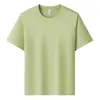 Nuevo Producto de Verano Camiseta de Color Sólido con Cuello Redondo de Lyocell Sorona Logo Personalizado Lisa Manga Corta Camisa Cultural Personalización