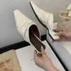 Sandálias Mule com Bico Quadrado Plissado Salto Médio Chinelos com Salto Bloco Calçados Femininos Sapatos Femininos Fechados Meia Pantufa