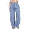 Ropa de mujer transfronteriza 2026 nuevo estilo europeo y americano Amazon eBay talla grande holgada algodón y lino casual pantalones largos para mujer