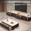 Nuevo Modelo de Mesa de Centro Pequeña para Sala de Estar para Uso Doméstico, Combinación Moderna de Gabinete de TV de Lujo Ligero, Mesa de Café Minimalista de Pizarra de Lujo Ligero