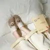 Calcetines de Piso Sencillos de Color Sólido Estilo Harajuku Japonés para el Hogar Moda Versátil Felpa Dibujos Animados Imitación de Visón Calcetines Invisibles Calcetines de Barco para Mujer