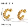 INS Pendientes de moda Joker famosos en Internet con pendientes geométricos de acero de titanio oro de 18 quilates acero inoxidable con incrustaciones de circonita pendientes en forma de C