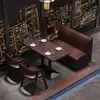 Balcão de Bar Estilo Industrial Retrô Cabine Barbecue Taverna Sofá Simples Café Sofá Mesa e Cadeira Combinação