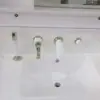 Gabinete de baño grifo estilo europeo dorado doble lavabo juego de cuatro piezas extraíble dividido combinación Lavabo grifo de tres-cuatro agujeros