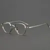 Armazón de lentes de estilo japonés, alta graduación, poligonal, tamaño 48, ancho total 145 mm, unisex, con plaquetas de carey, modelo KMN9919
