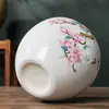 Valor de Belleza de Alta Sensación Cerámica Jingdezhen Florero Hidropónico Rábano Adornos de Decoración para el Hogar Florero Blanco Estilo Chino con Grietas de Hielo