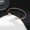 Pulseira de aço titânio de venda quente transfronteiriça feminina letra G cilindro duplo diamante lama pulseira aberta pulseira de fio diamante joia